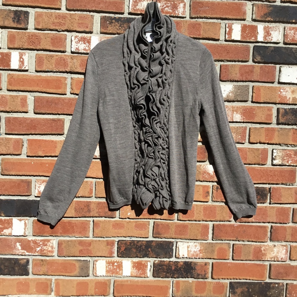 Garnet Hill ruffled, wool Sweater